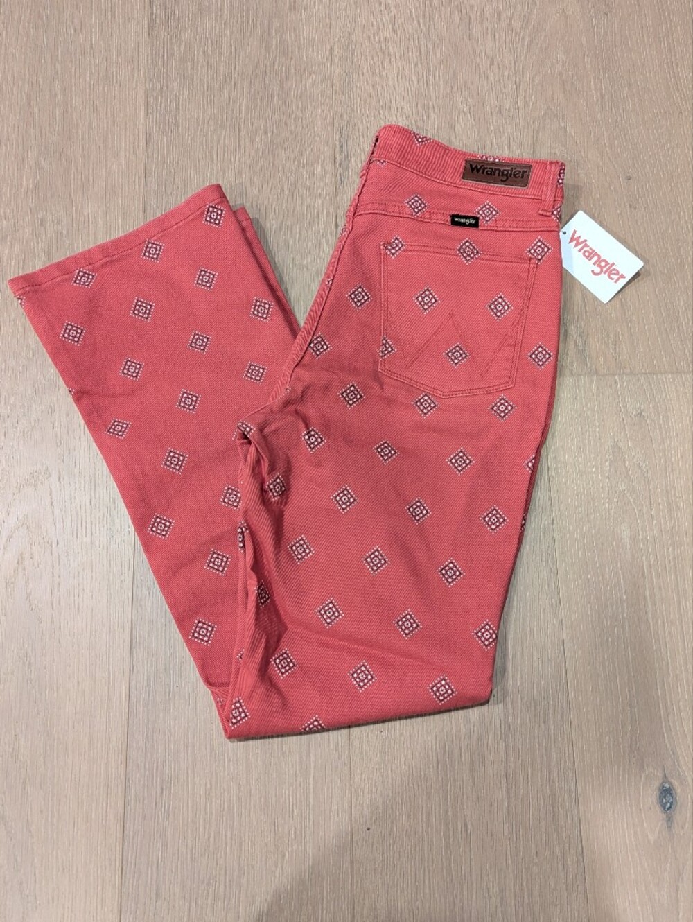 Wrangler Dusty Red Bandana Print Jeans